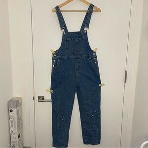 Distressed Denim Overalls